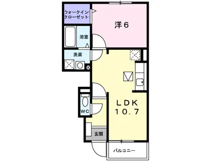 クレアトゥールIII(1LDK/1階)の間取り写真