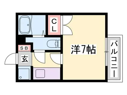 ジュネス白国(1K/2階)の間取り写真