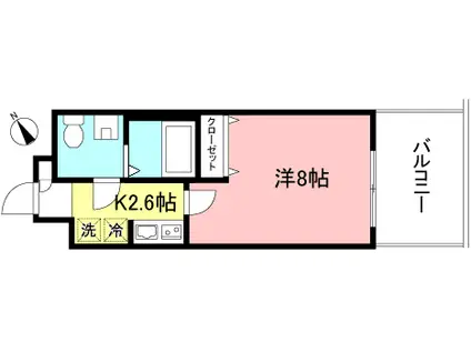 BONO相模大野スカイフラッツ(1K/9階)の間取り写真