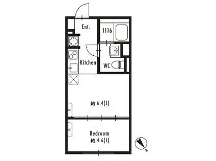 GRANPASEO駒場東大前(1DK/2階)の間取り写真
