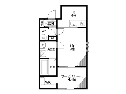 モナベルI(1LDK/2階)の間取り写真
