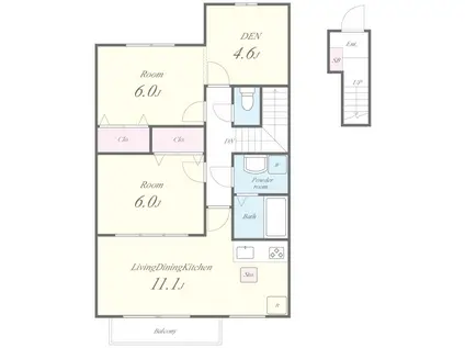 アーバン新家(2SLDK/2階)の間取り写真