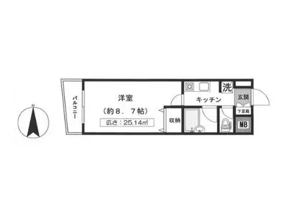 メゾンドゥ中幸(1K/2階)の間取り写真