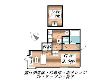 SONIAIV(ワンルーム/1階)の間取り写真