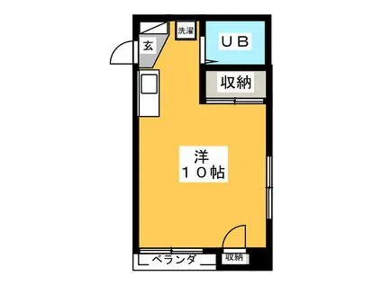 コーポかすが(ワンルーム/2階)の間取り写真