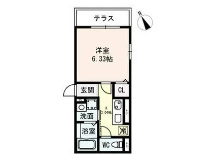 LIVING岡崎駅前(1K/3階)の間取り写真
