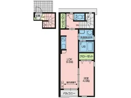 ランコントルVI(1LDK/2階)の間取り写真