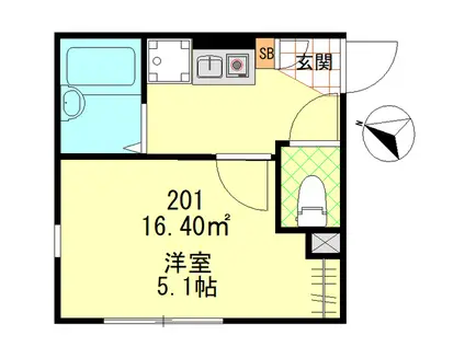 アン・シャトレ武蔵小杉(1K/2階)の間取り写真