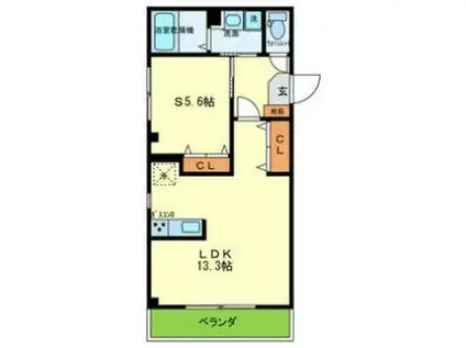 ディアコート(1LDK/1階)の間取り写真