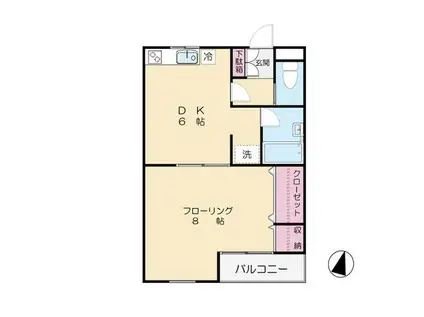 シャトーナカムラ(1DK/1階)の間取り写真