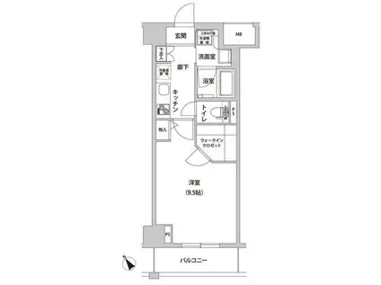 ラ・メージュ山下公園(1K/5階)の間取り写真
