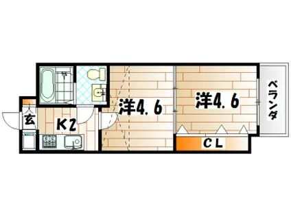 NO.47 PROJECT2100小倉駅(2K/10階)の間取り写真