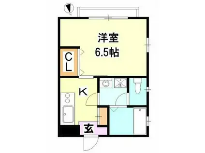 シェモアII(1K/1階)の間取り写真