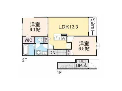 クレール丹波篠山2(2LDK/2階)の間取り写真