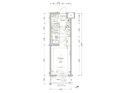 エストゥルース亀戸(1K/2階)の間取り写真