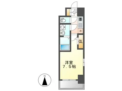 エスリード池下レスティア(1K/5階)の間取り写真