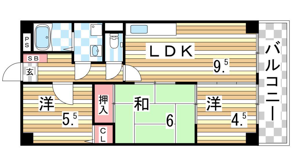 ベルコート相楽園(3LDK/4階)の間取り写真