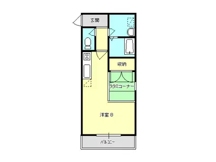 ハイツ飯田(ワンルーム/3階)の間取り写真