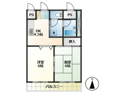 ザ・グラン四街道(2DK/5階)の間取り写真
