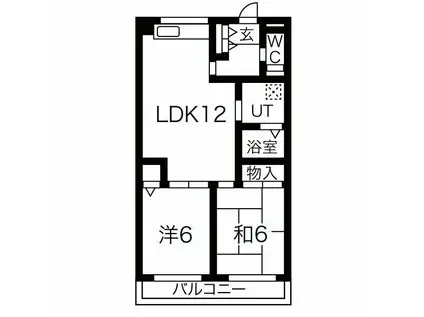 シンフォニア不二(2LDK/2階)の間取り写真
