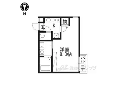 アークリード北野白梅町(1K/3階)の間取り写真