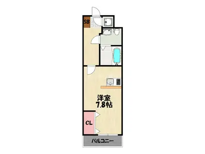 NO66 ギャランティー21博多(1K/13階)の間取り写真