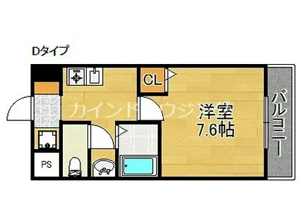 MPLAZA住吉公園弐番館(1K/6階)の間取り写真