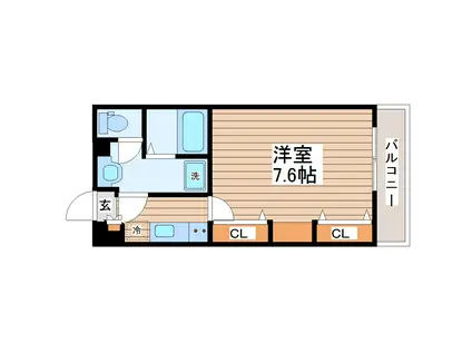 ブランフリーゼ(1K/1階)の間取り写真