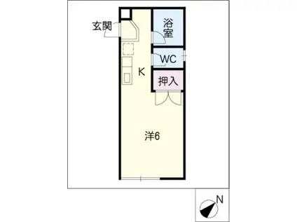 ファミールタカシ(ワンルーム/1階)の間取り写真