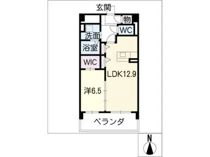 メルベーユ川宮(1LDK/6階)の間取り写真