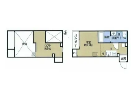 ソフトリー(1K/1階)の間取り写真