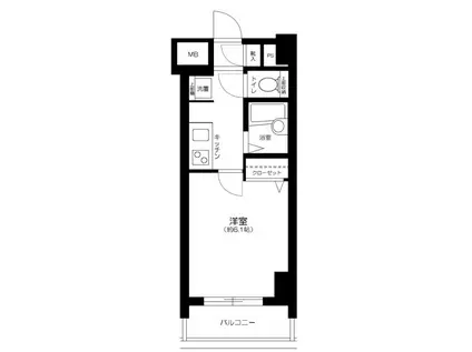 クレイスプリンシア池袋(1K/9階)の間取り写真