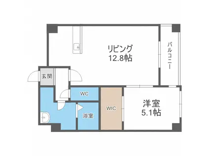 カレラ近代美術館前(1LDK/8階)の間取り写真
