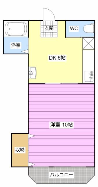 エンブレムNY(1DK/2階)の間取り写真