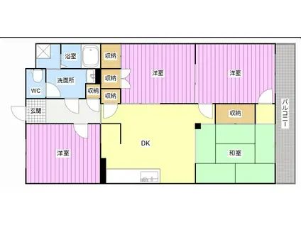 サンライズコーポ(4DK/1階)の間取り写真