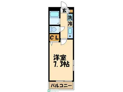クレール21(1K/1階)の間取り写真