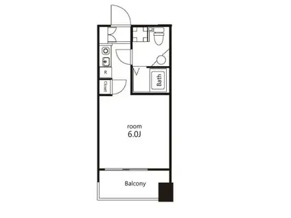 クレジデンス神谷町(ワンルーム/4階)の間取り写真