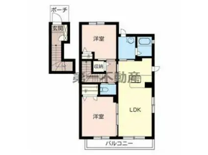 MAST COURT下滝野(2LDK/2階)の間取り写真