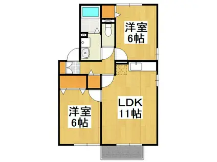 アサミレジデンスI(2LDK/1階)の間取り写真