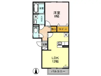 ルミエール(1LDK/3階)の間取り写真