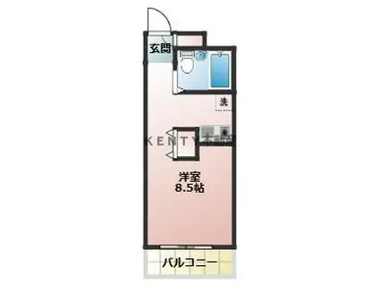 サンヒルズ西山(ワンルーム/3階)の間取り写真