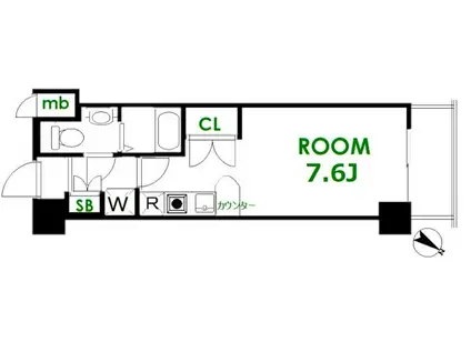 カーサ大井町(ワンルーム/11階)の間取り写真