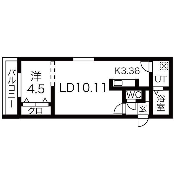 ラピスラズリ(1LDK/1階)の間取り写真