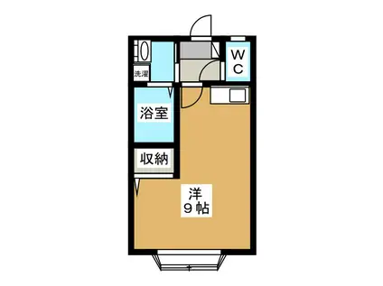 QUATRE IKEDA III A棟(ワンルーム/1階)の間取り写真