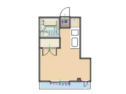 ソレイユ航映(1K/2階)の間取り写真