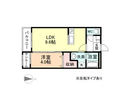 ドリーム17(1LDK/1階)の間取り写真