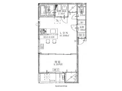 エスパリス・ソワI(1LDK/1階)の間取り写真