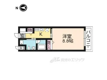 カトルセゾン白川(1K/3階)の間取り写真