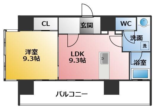 さくらHILLS NAGOYA ウエスト(1LDK/8階)の間取り写真