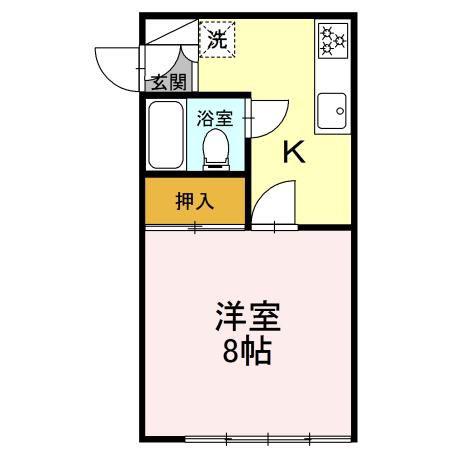エンジェル1(1K/1階)の間取り写真